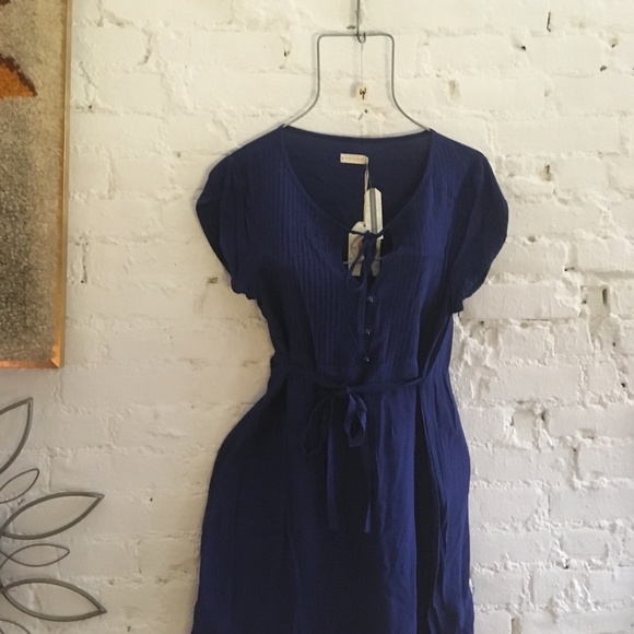 ANTHROPOLOGIE TULLE PIN TUCK DRESS TUNIC ROYAL HTF - Picture 6 of 8